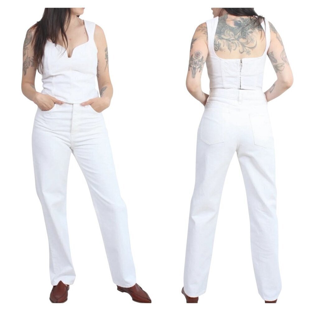 Mara Hoffman Georgina White High Rise Organic Cotton Jeans Size 8 NWT